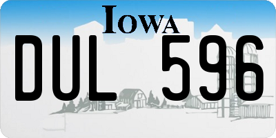 IA license plate DUL596