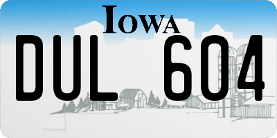 IA license plate DUL604