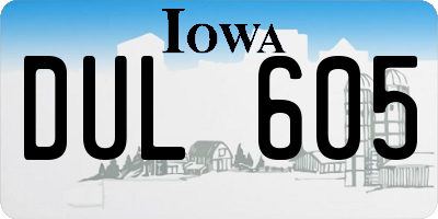 IA license plate DUL605