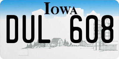 IA license plate DUL608