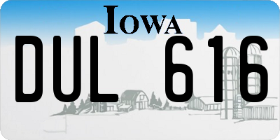 IA license plate DUL616