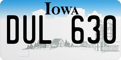 IA license plate DUL630