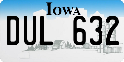 IA license plate DUL632