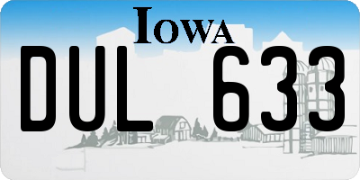IA license plate DUL633