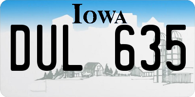 IA license plate DUL635