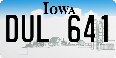 IA license plate DUL641