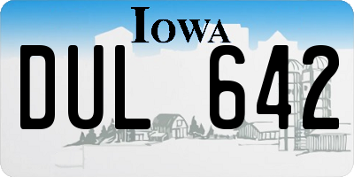 IA license plate DUL642