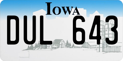 IA license plate DUL643