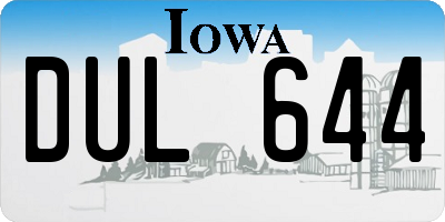 IA license plate DUL644