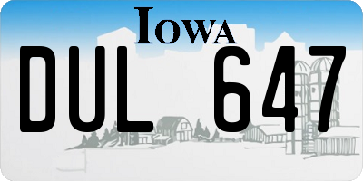 IA license plate DUL647