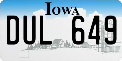 IA license plate DUL649