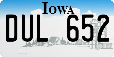 IA license plate DUL652