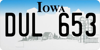IA license plate DUL653