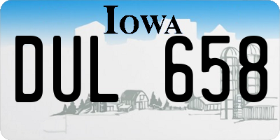 IA license plate DUL658