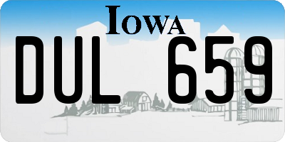 IA license plate DUL659