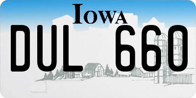 IA license plate DUL660