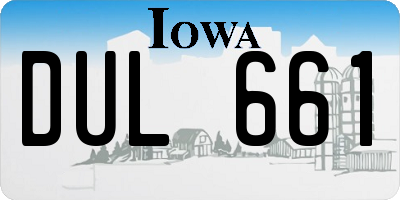 IA license plate DUL661