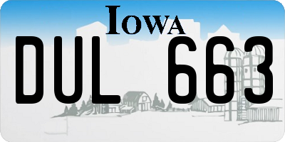 IA license plate DUL663