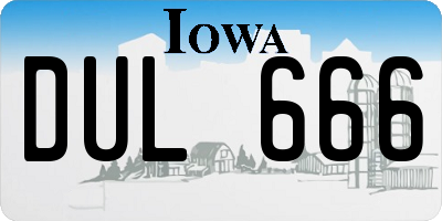 IA license plate DUL666