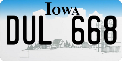 IA license plate DUL668