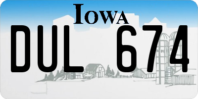IA license plate DUL674