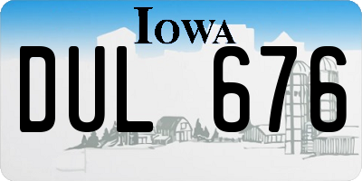 IA license plate DUL676