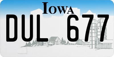 IA license plate DUL677