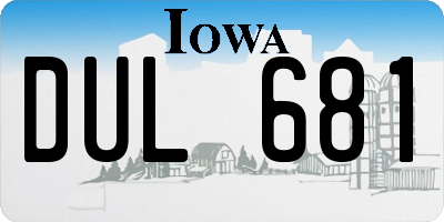 IA license plate DUL681