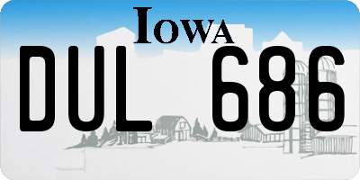 IA license plate DUL686