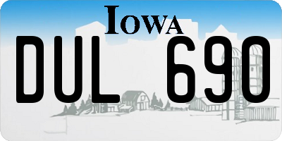 IA license plate DUL690