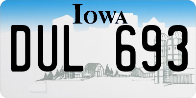 IA license plate DUL693