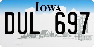 IA license plate DUL697
