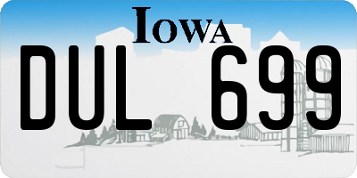 IA license plate DUL699