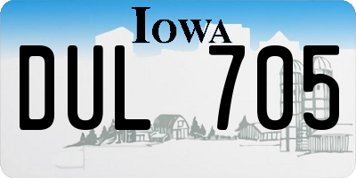 IA license plate DUL705