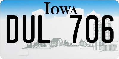 IA license plate DUL706