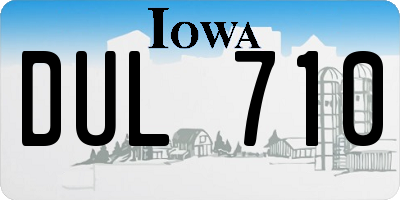 IA license plate DUL710
