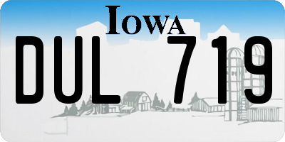 IA license plate DUL719