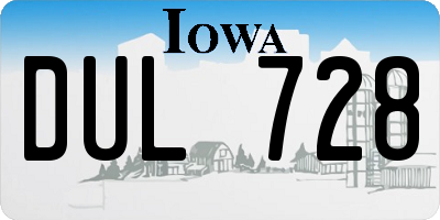 IA license plate DUL728