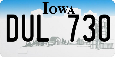 IA license plate DUL730