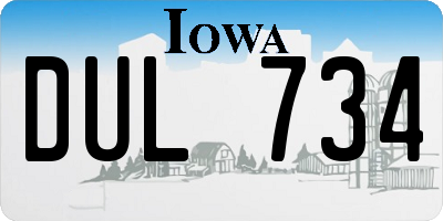 IA license plate DUL734