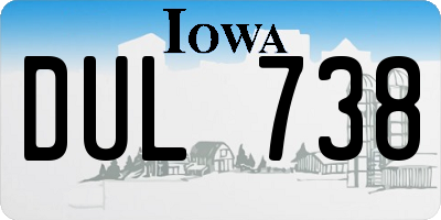 IA license plate DUL738
