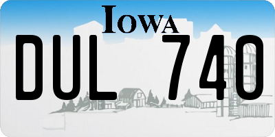 IA license plate DUL740
