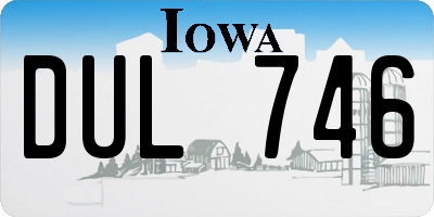 IA license plate DUL746