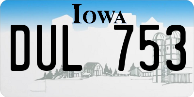 IA license plate DUL753