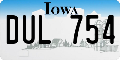 IA license plate DUL754
