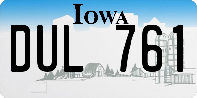 IA license plate DUL761