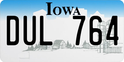 IA license plate DUL764