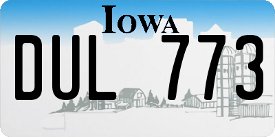IA license plate DUL773