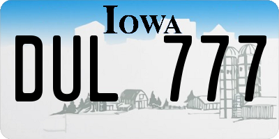 IA license plate DUL777