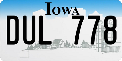 IA license plate DUL778
